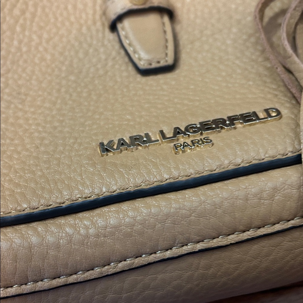 Karl Lagerfeld Beige Crossbody Bag with Tassel - Picture 2 of 8